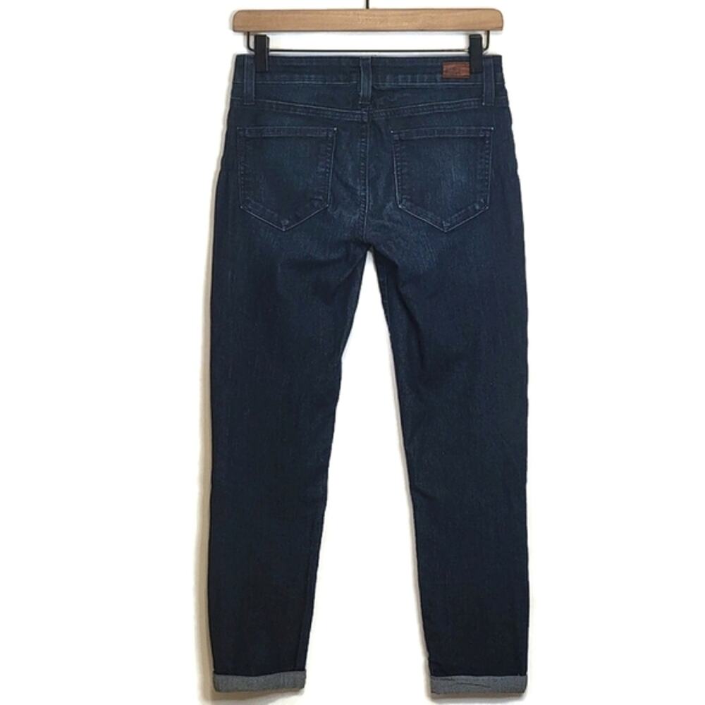 PAIGE Kylie Crop Cuffed Ankle Low Rise Cotton Stretch Blue Denim Jean Size 25 - Picture 8 of 15